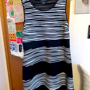 Black and white striped dress